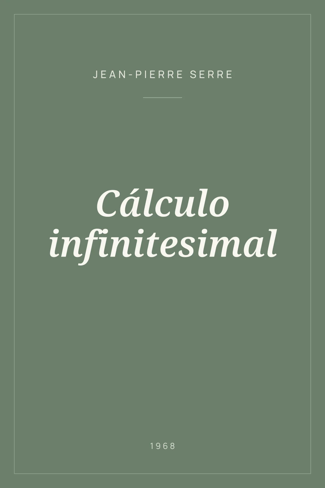 Portada de Cálculo infinitesimal