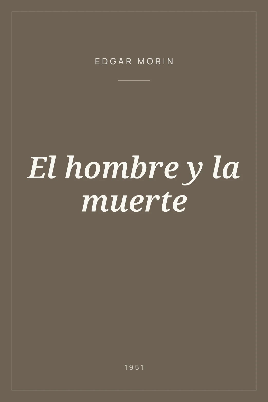 Portada de El hombre y la muerte