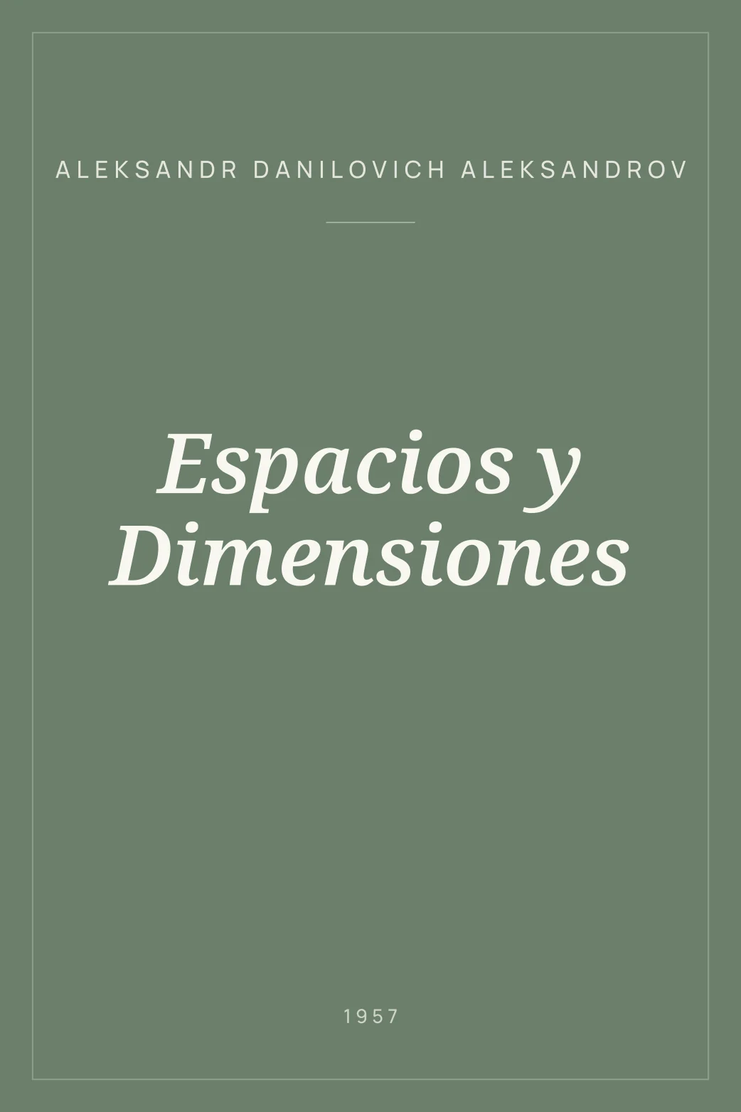 Portada de Espacios y Dimensiones