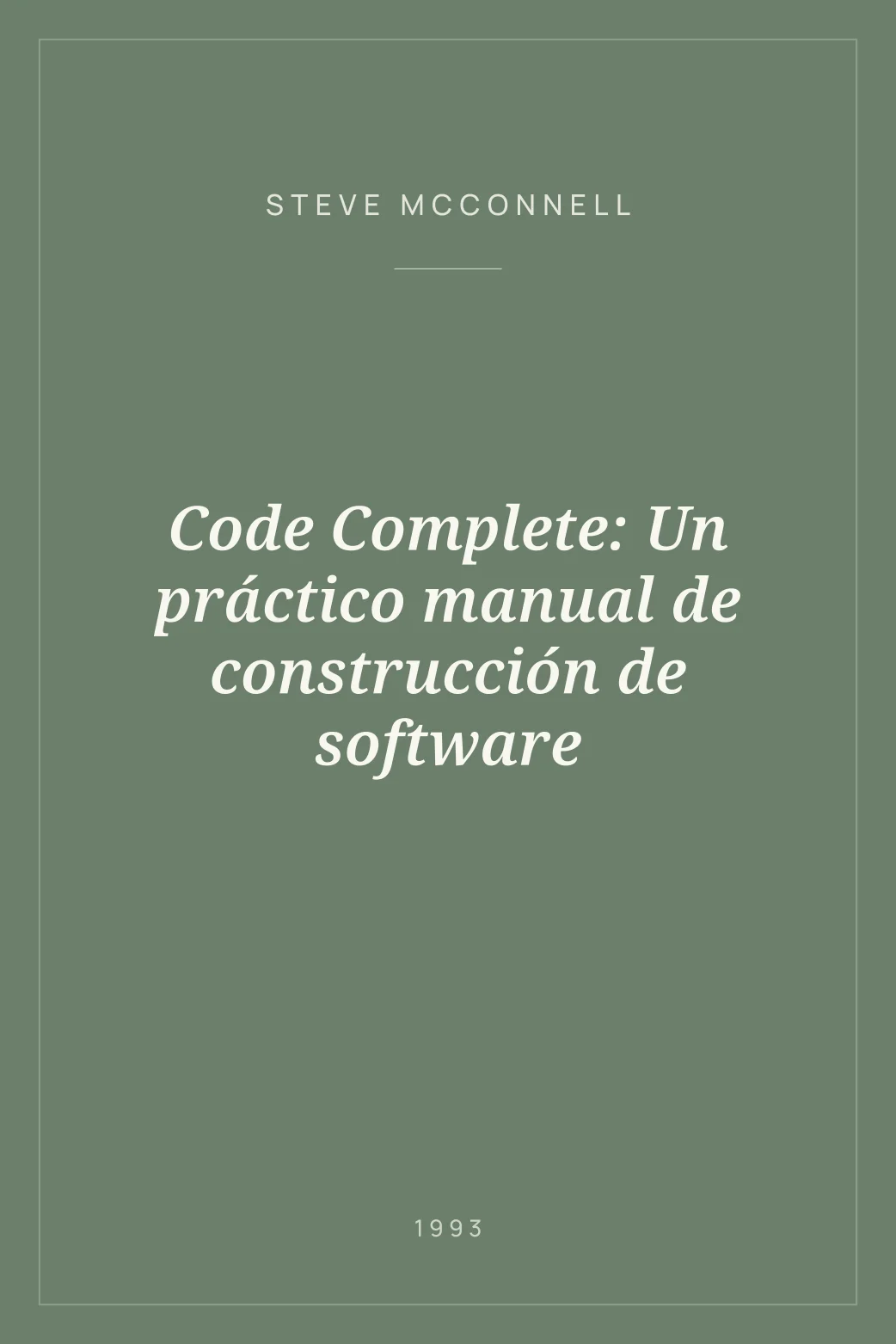 Portada de Code Complete: Un práctico manual de construcción de software
