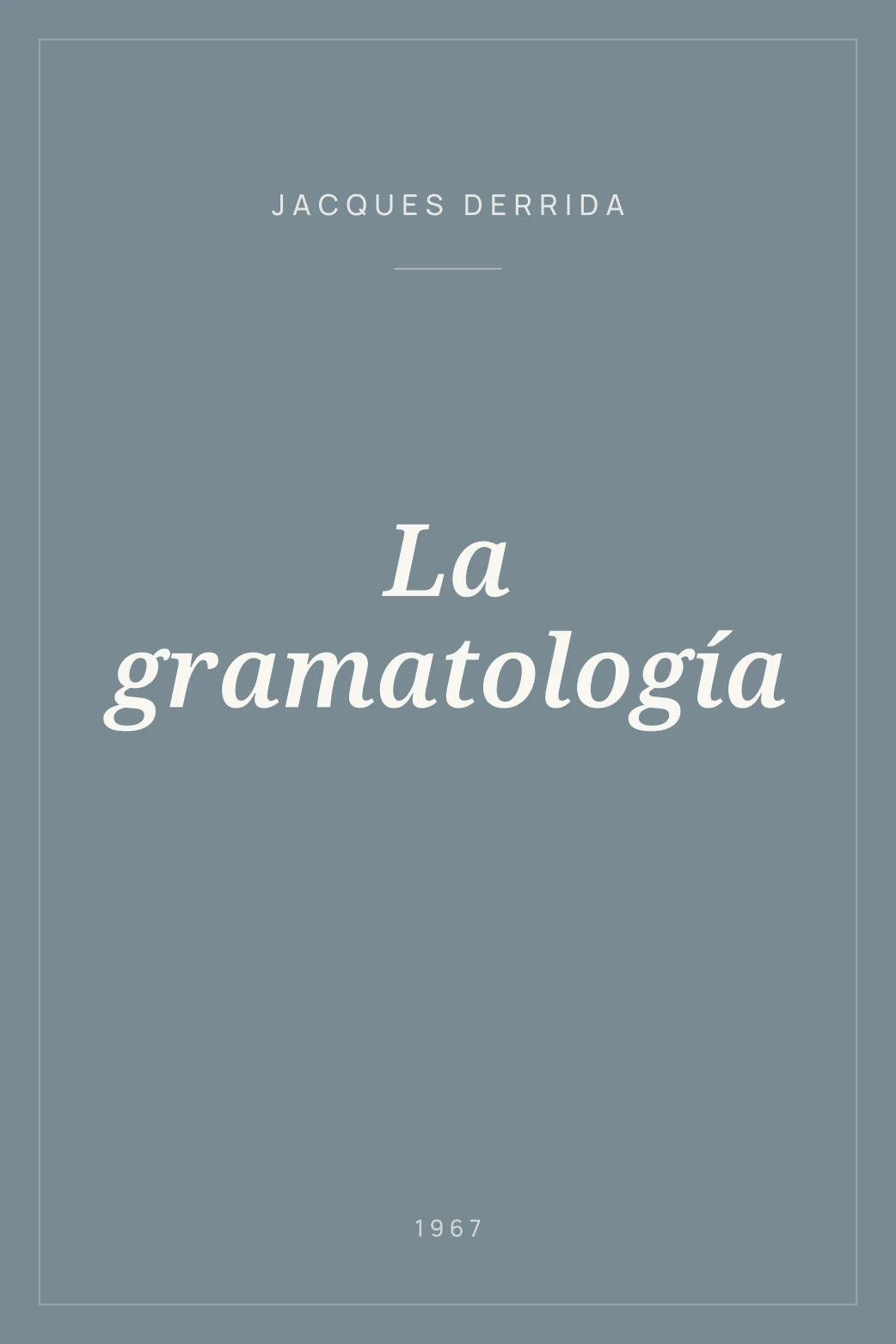 Portada de La gramatología