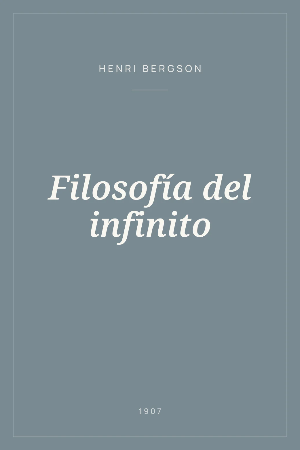 Portada de Filosofía del infinito