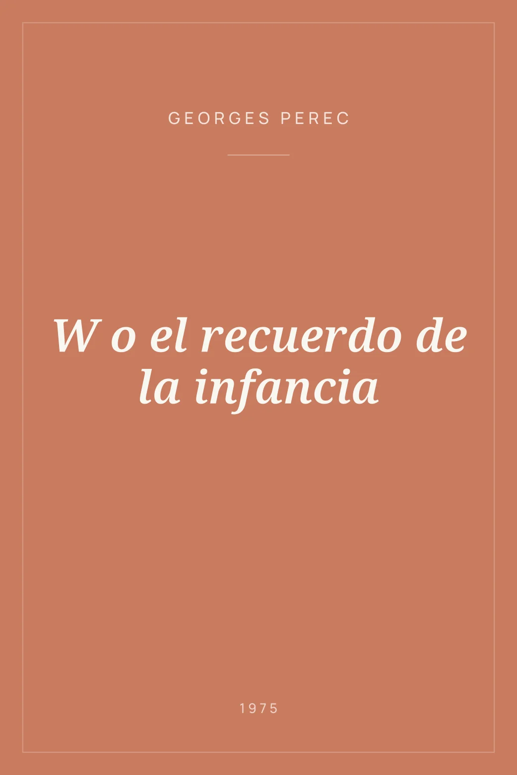 Portada de W o el recuerdo de la infancia