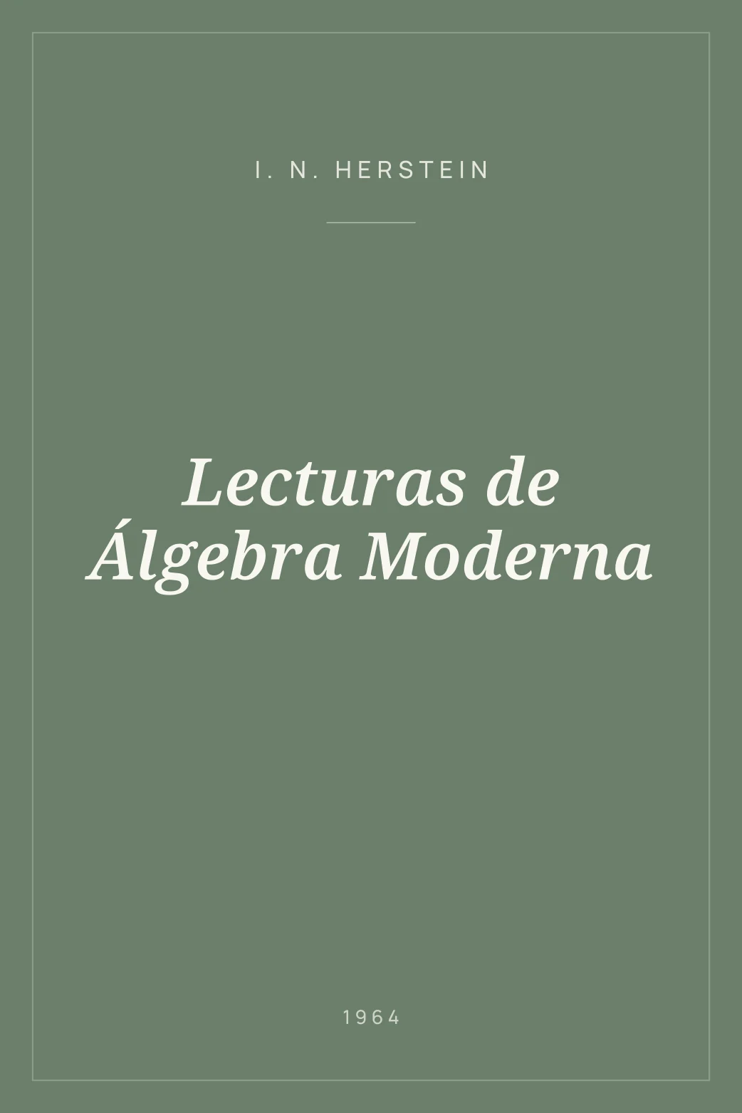 Portada de Lecturas de Álgebra Moderna
