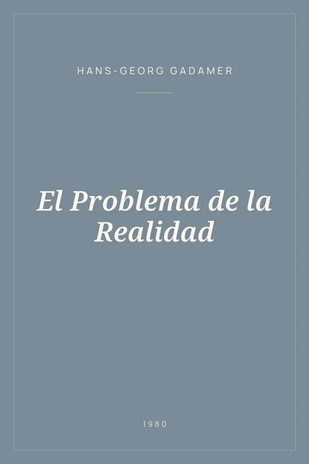 Portada de El Problema de la Realidad