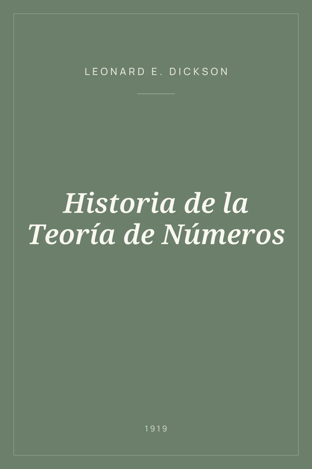 Portada de Historia de la Teoría de Números