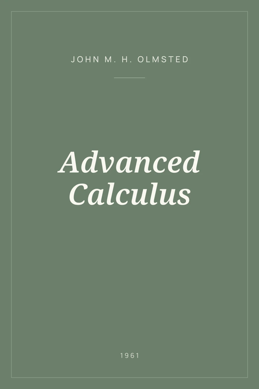 Portada de Advanced Calculus