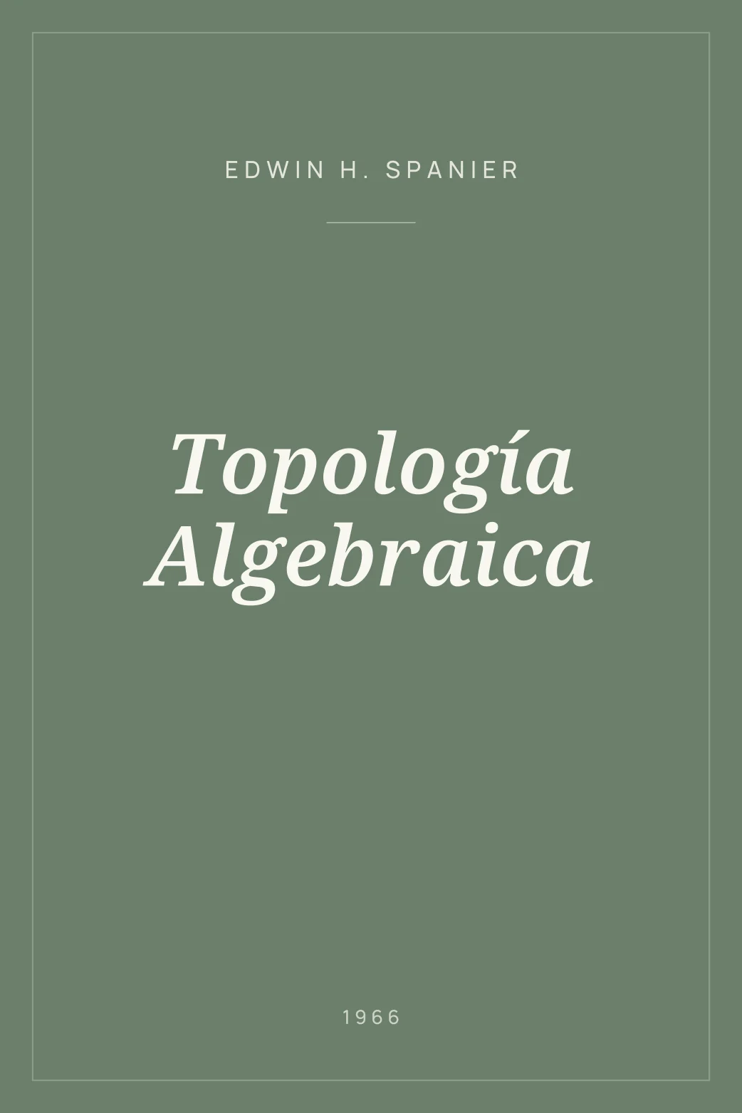 Portada de Topología Algebraica