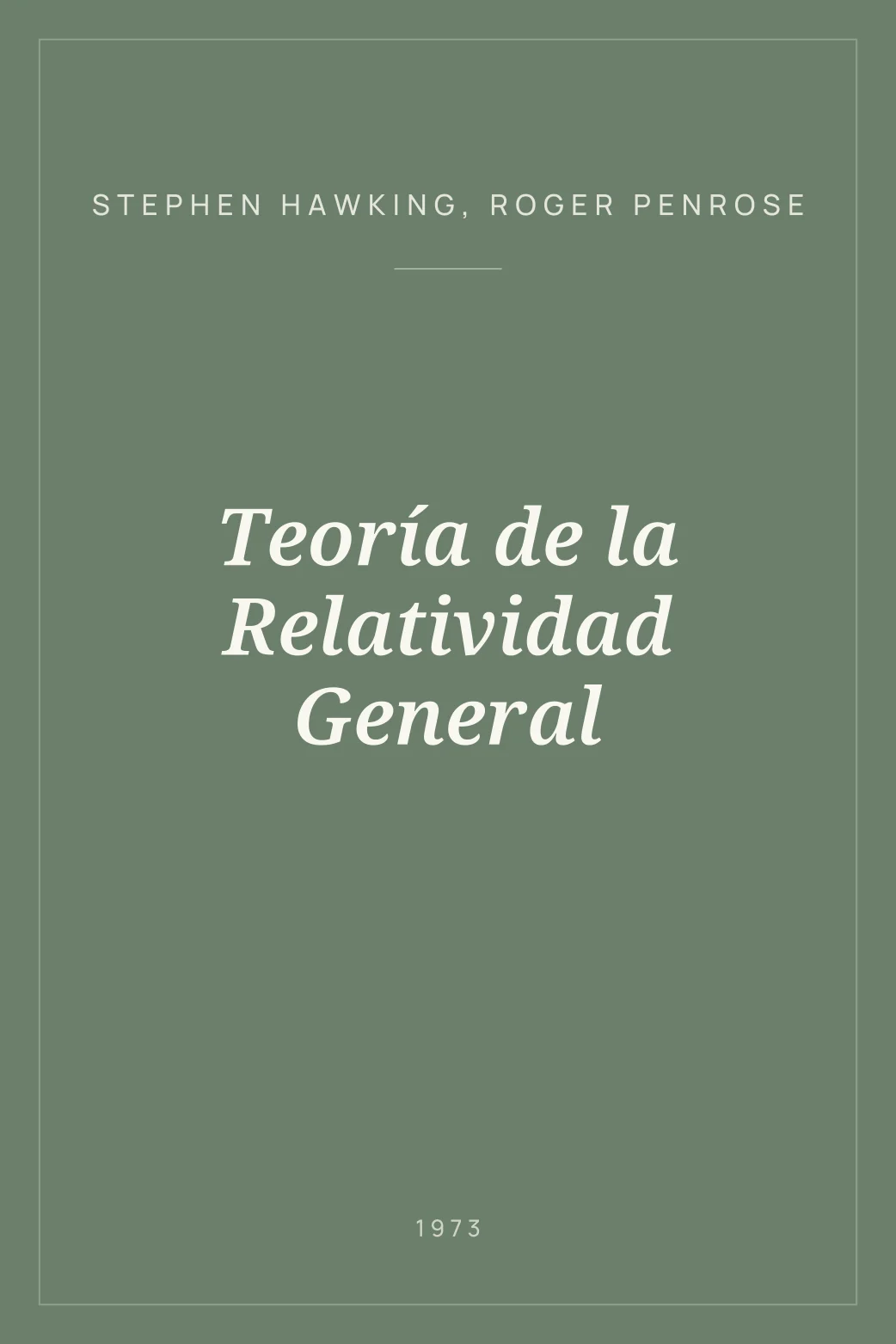 Portada de Teoría de la Relatividad General