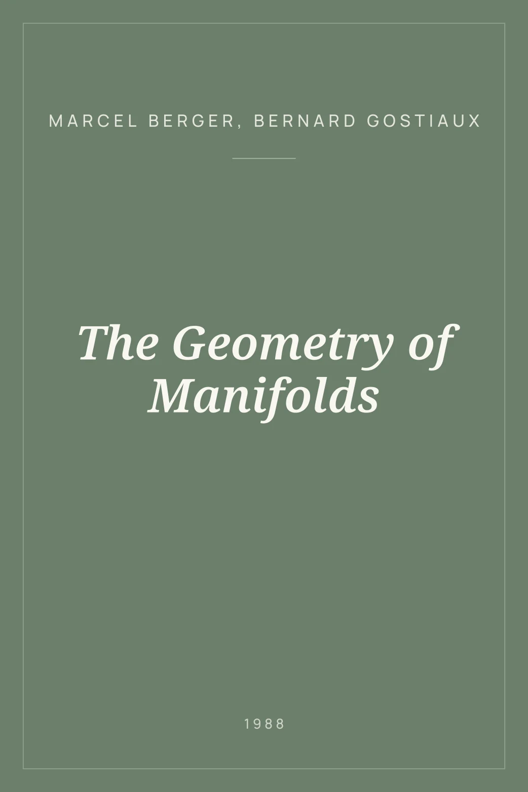Portada de The Geometry of Manifolds