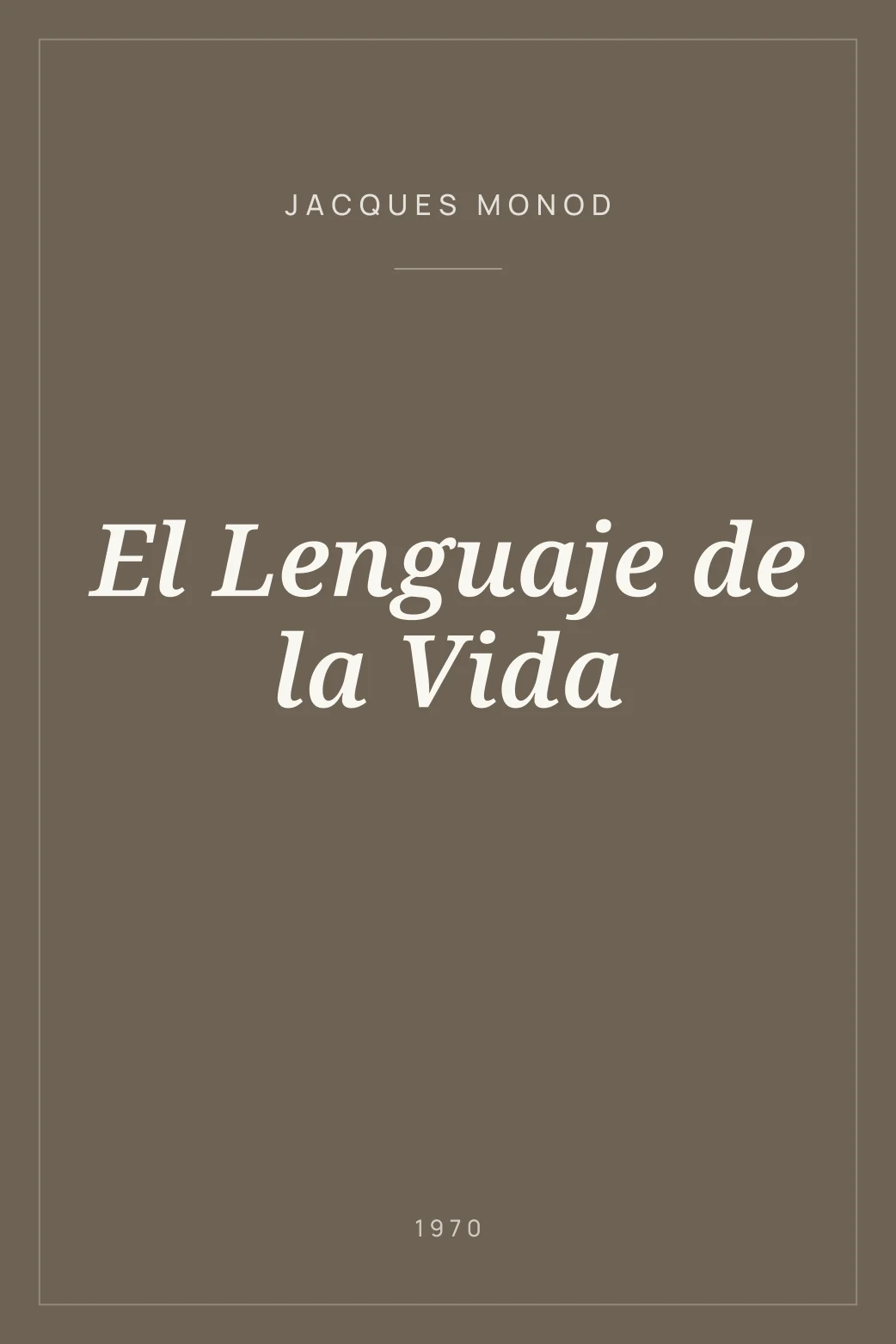 Portada de El Lenguaje de la Vida