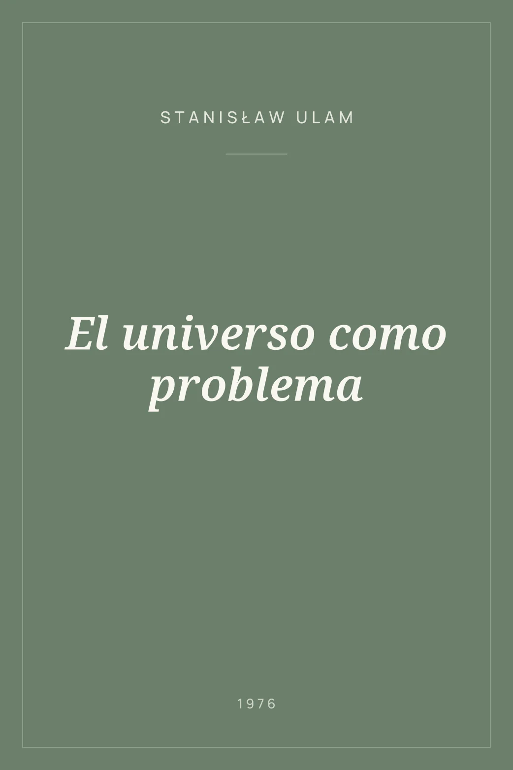 Portada de El universo como problema