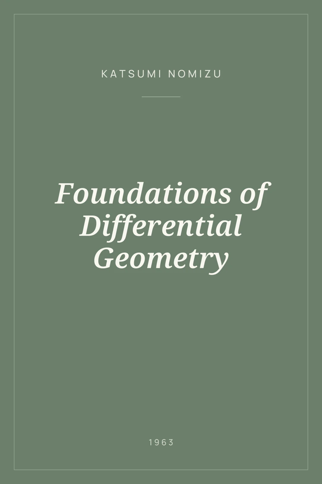 Portada de Foundations of Differential Geometry