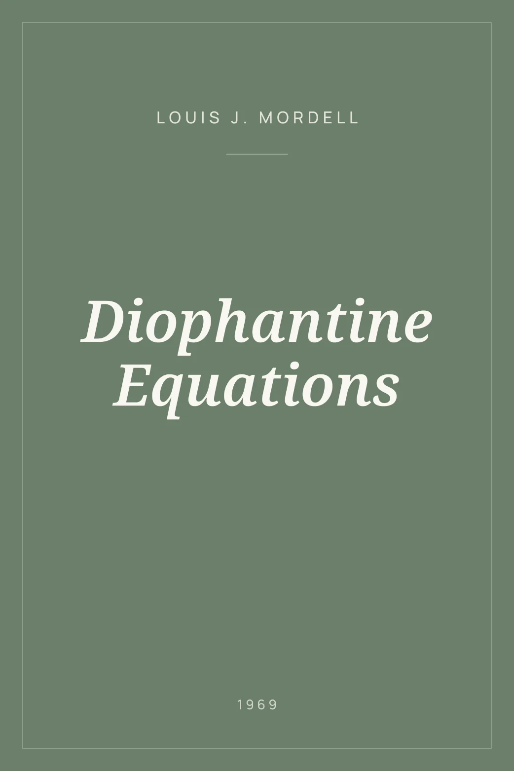 Portada de Diophantine Equations