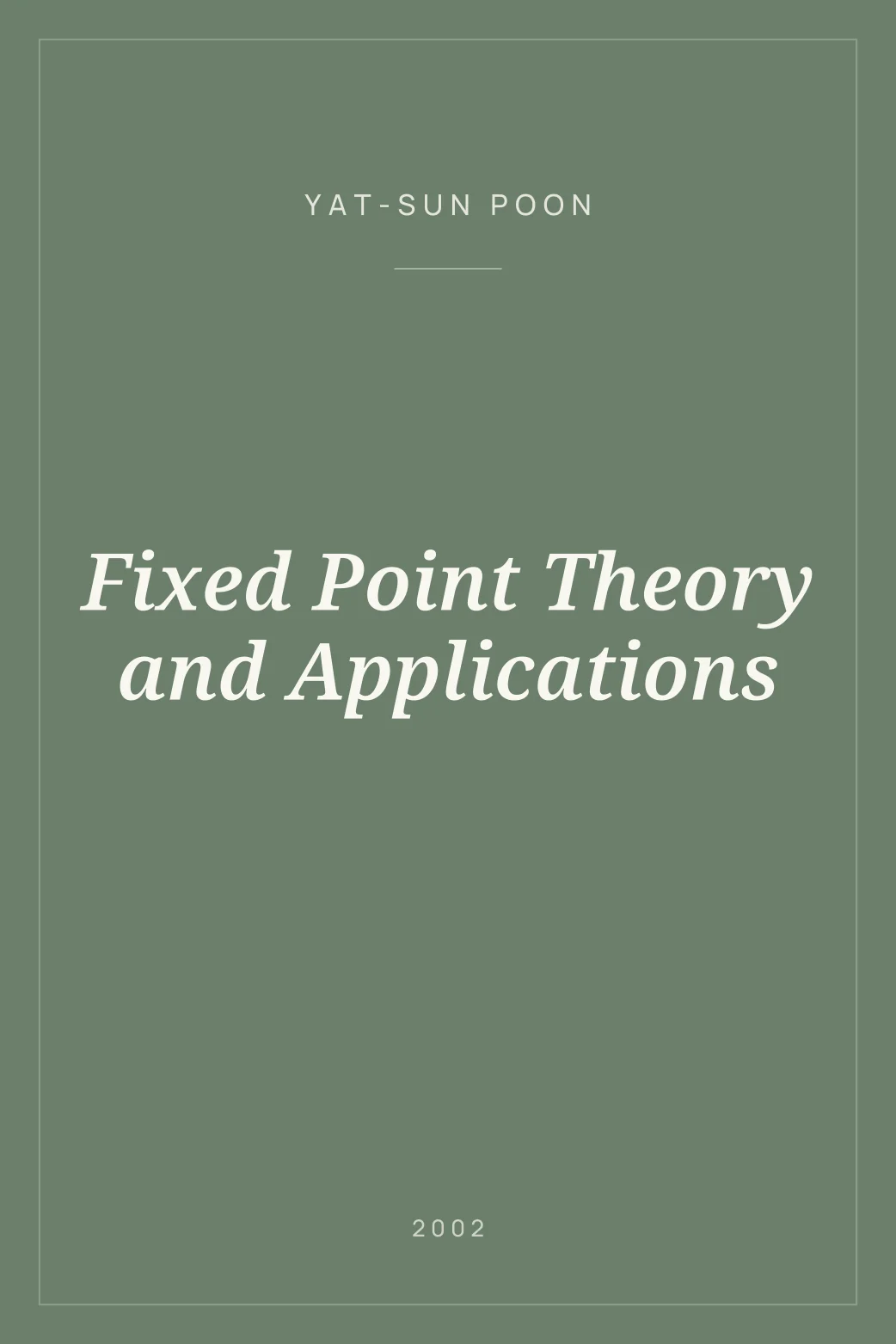Portada de Fixed Point Theory and Applications