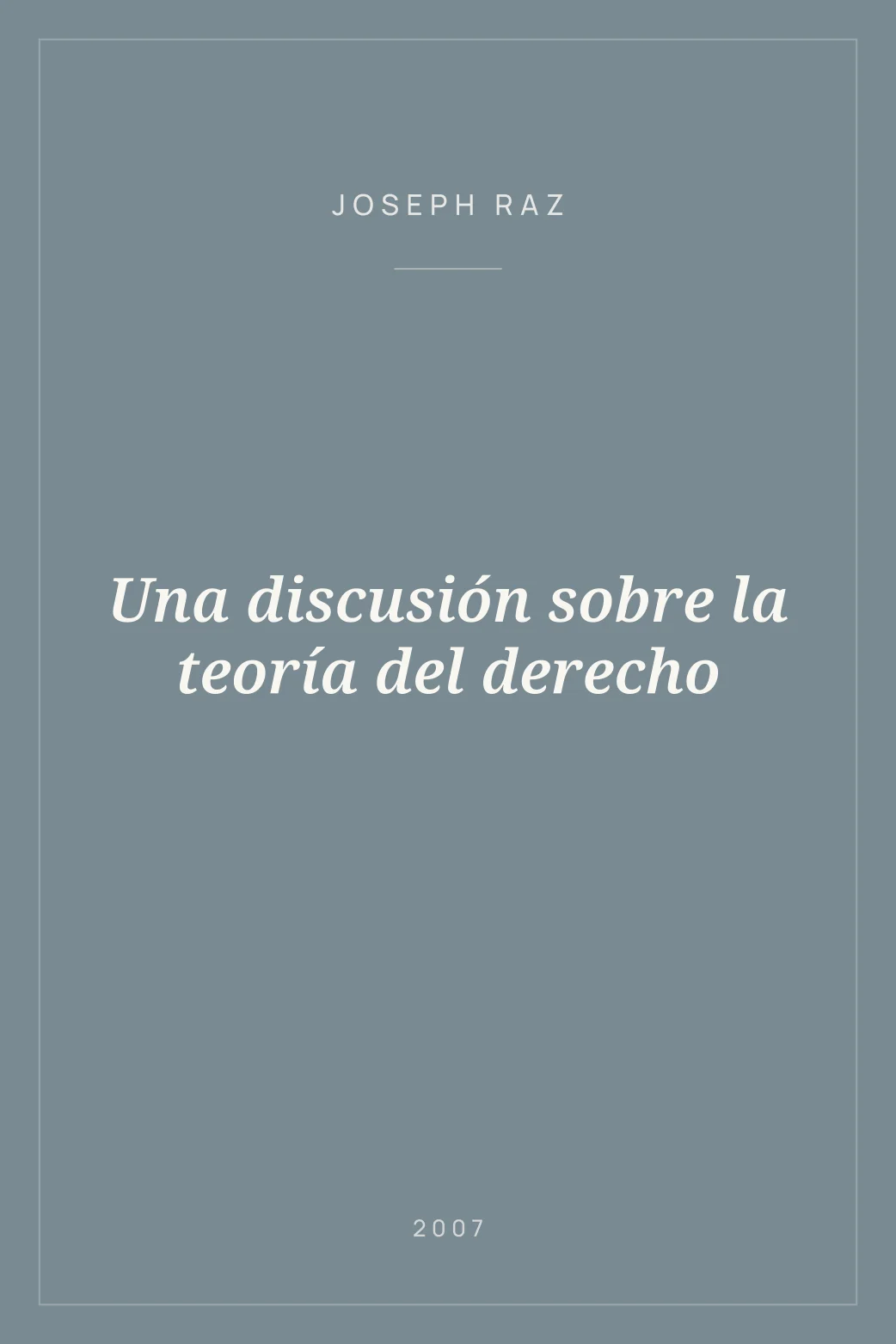 Portada de Una discusión sobre la teoría del derecho