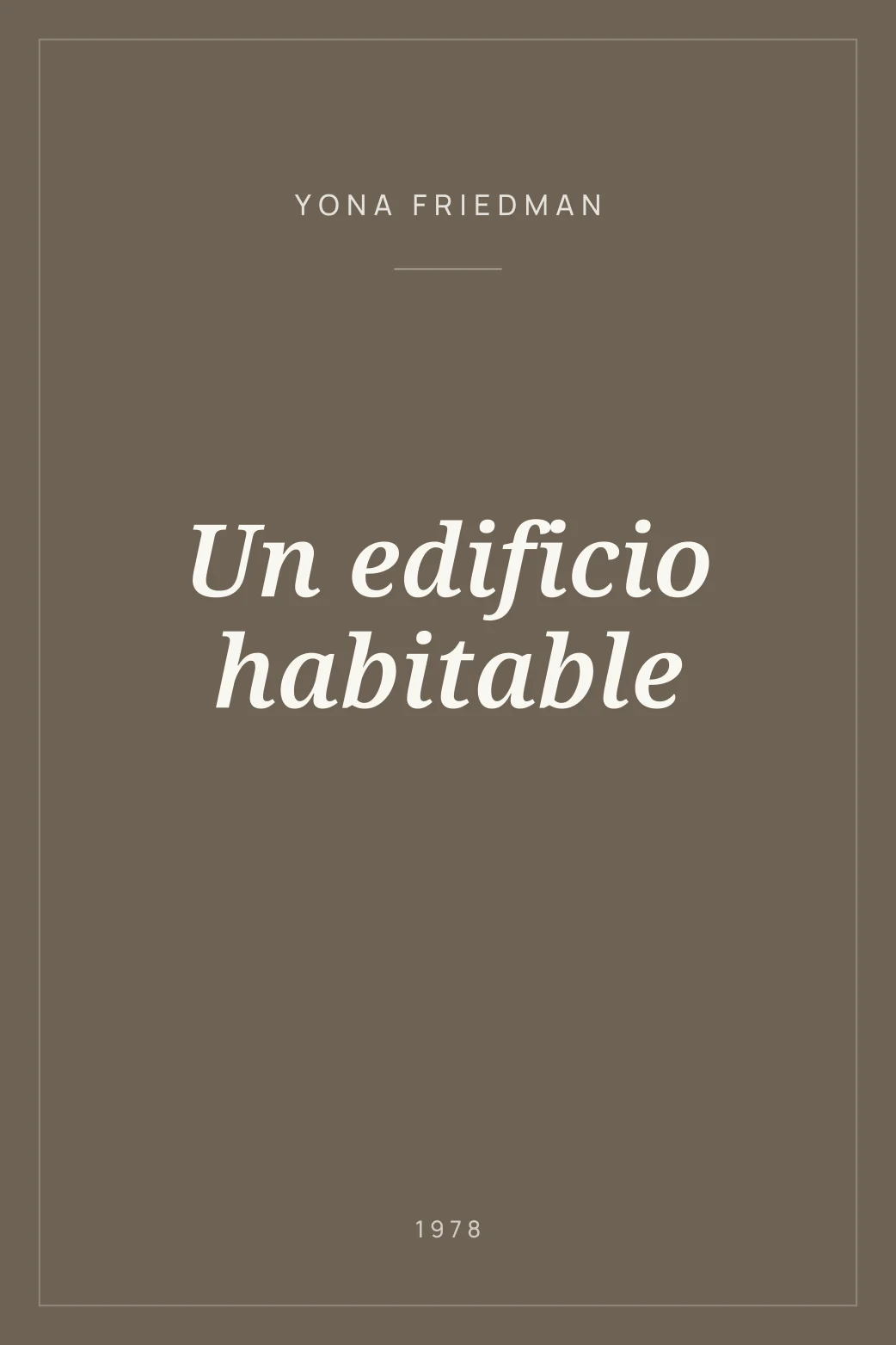 Portada de Un edificio habitable