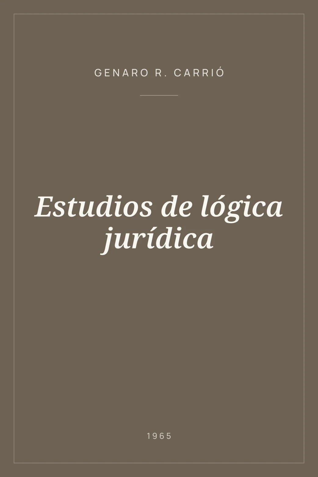 Portada de Estudios de lógica jurídica