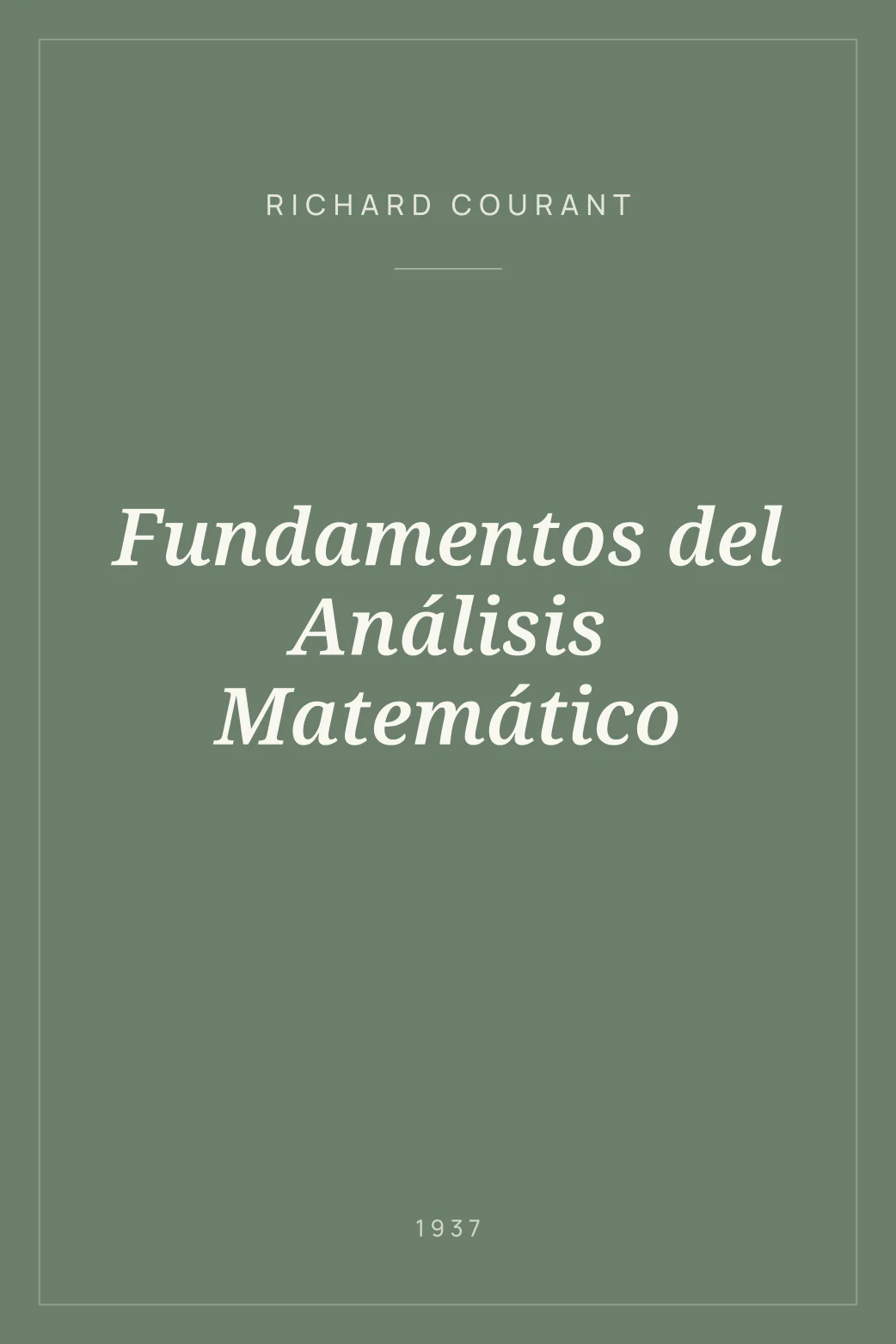 Portada de Fundamentos del Análisis Matemático