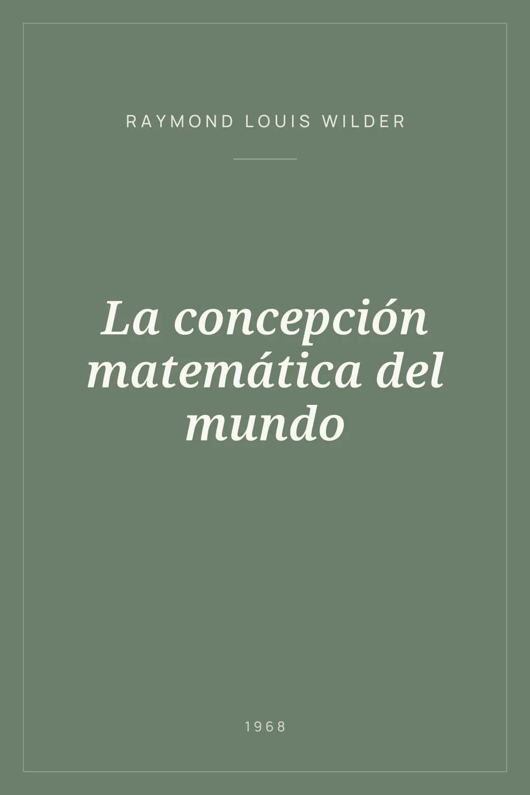 Portada de La concepción matemática del mundo
