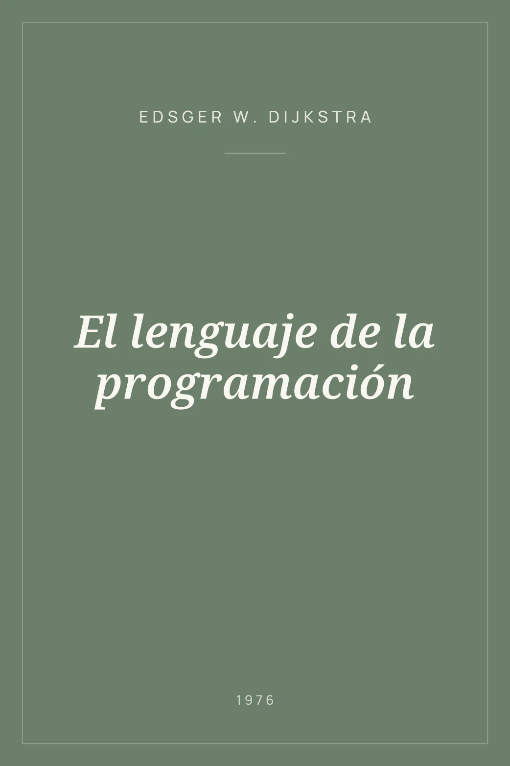 Portada de El lenguaje de la programación