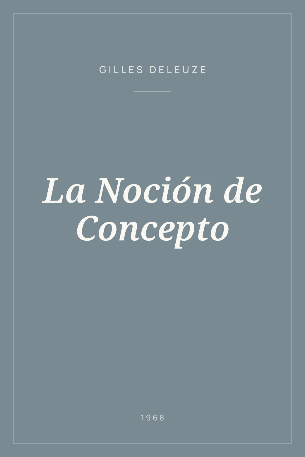 Portada de La Noción de Concepto
