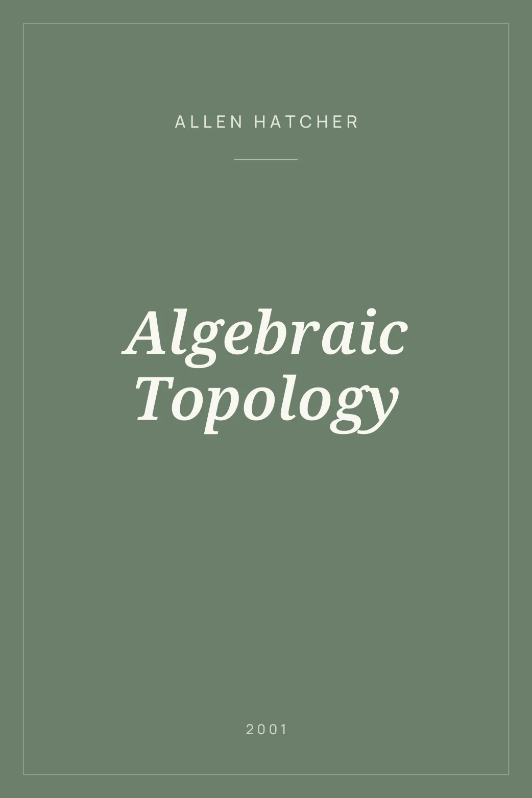 Portada de Algebraic Topology