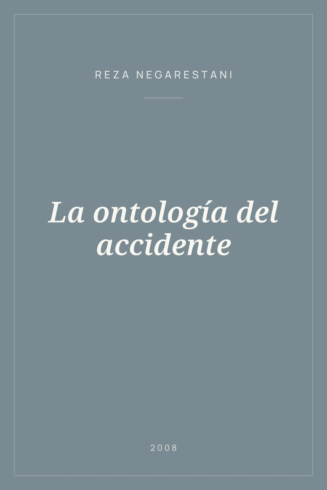 Portada de La ontología del accidente