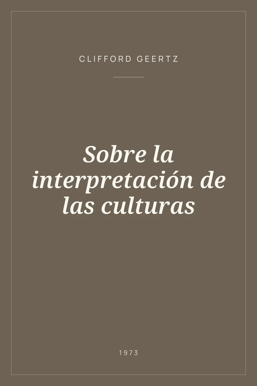Portada de Sobre la interpretación de las culturas