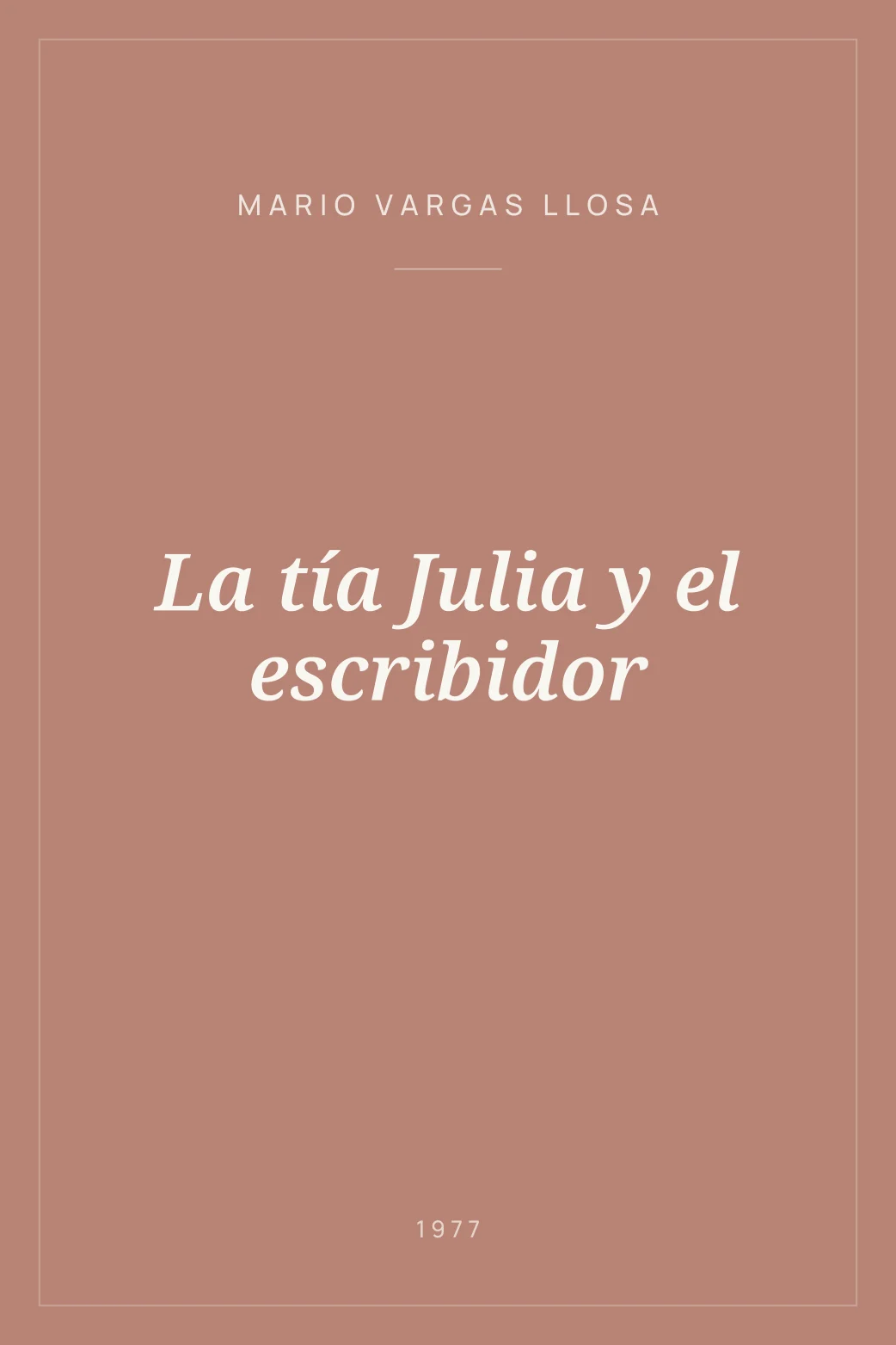 Portada de La tía Julia y el escribidor