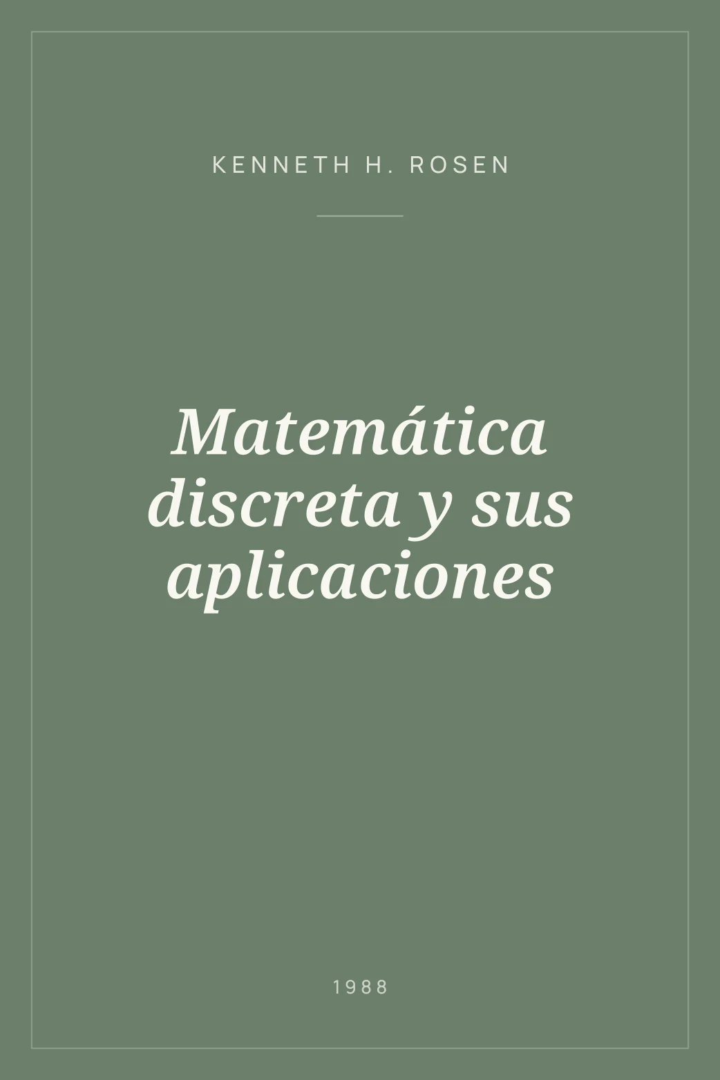 Portada de Matemática discreta y sus aplicaciones