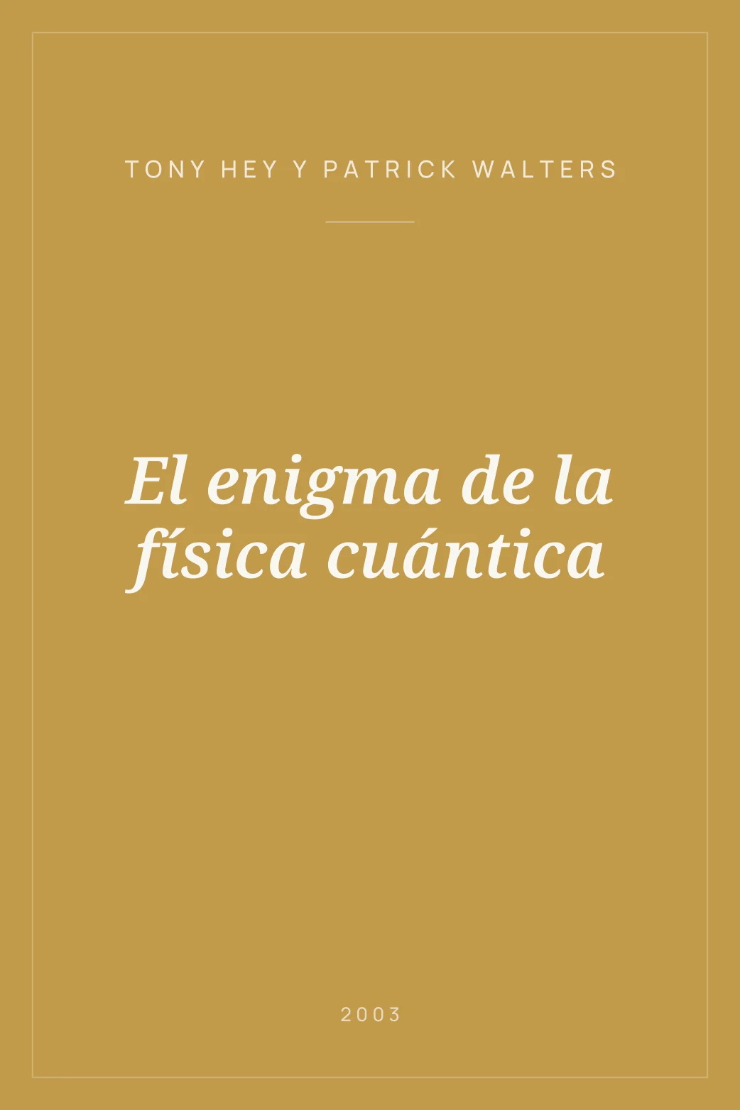 Portada de El enigma de la física cuántica