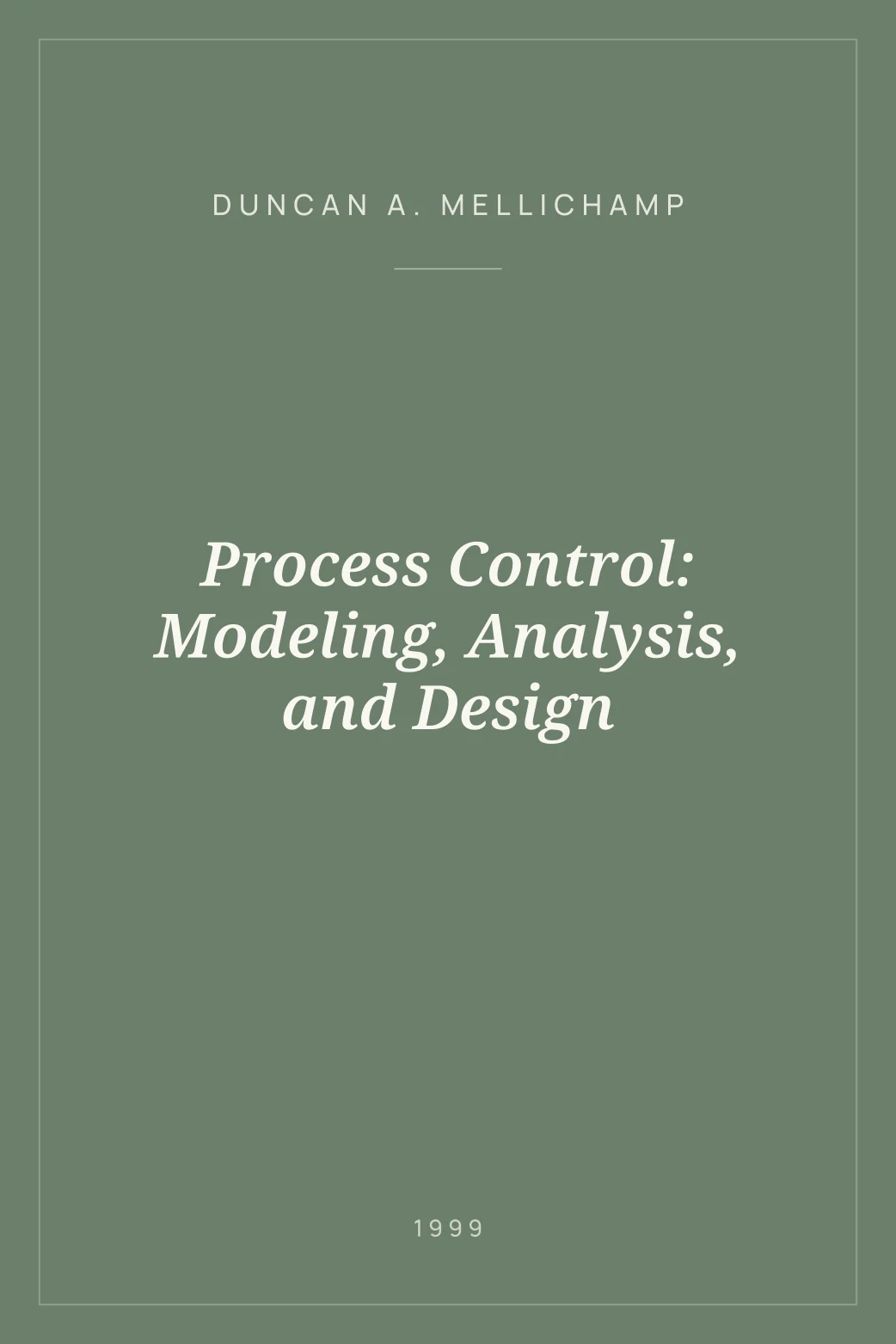 Portada de Process Control: Modeling, Analysis, and Design