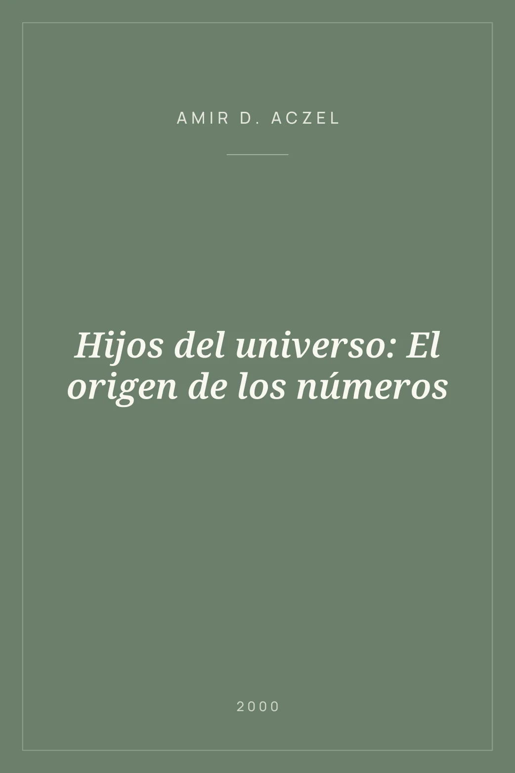 Portada de Hijos del universo: El origen de los números