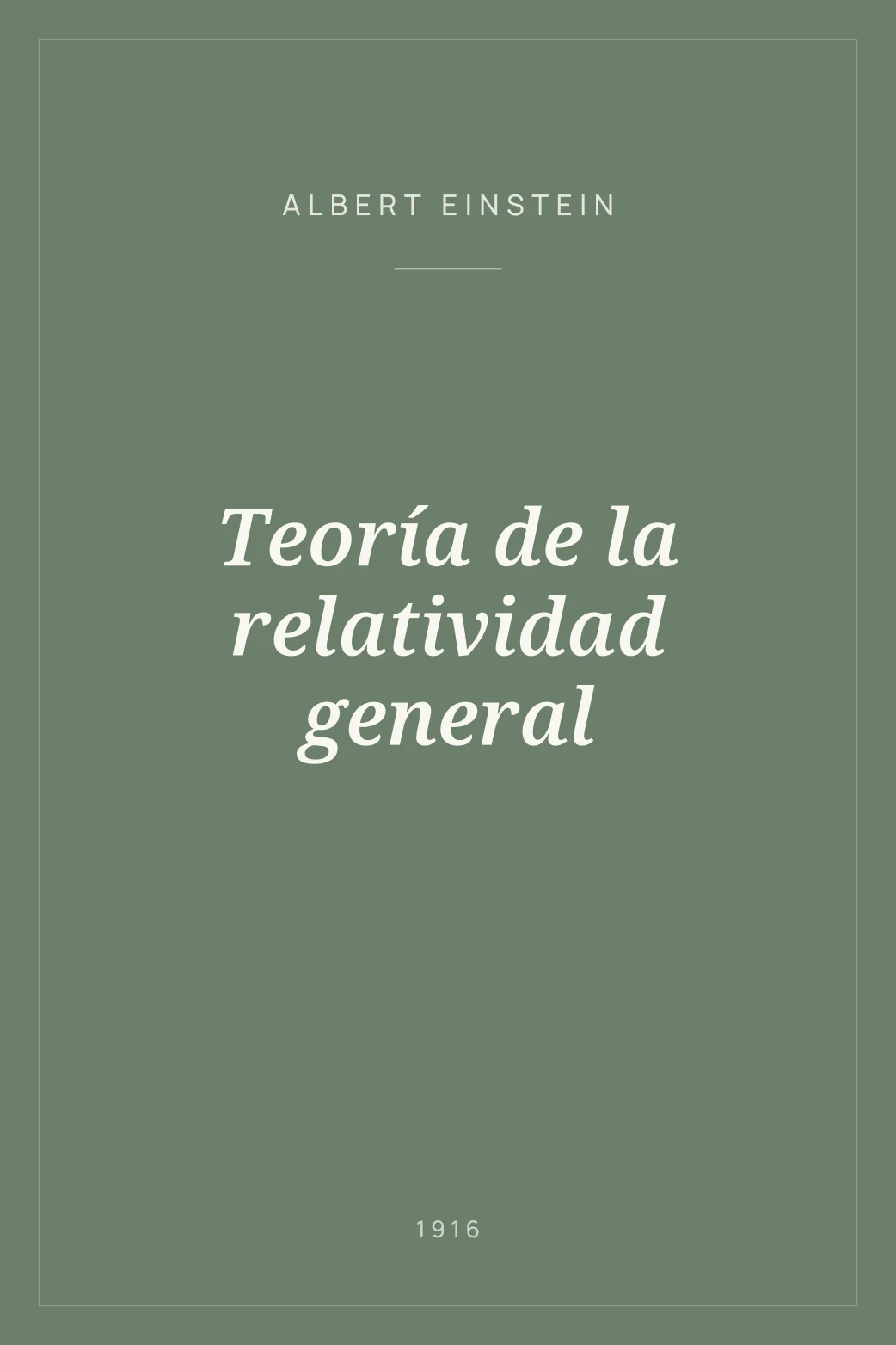 Portada de Teoría de la relatividad general