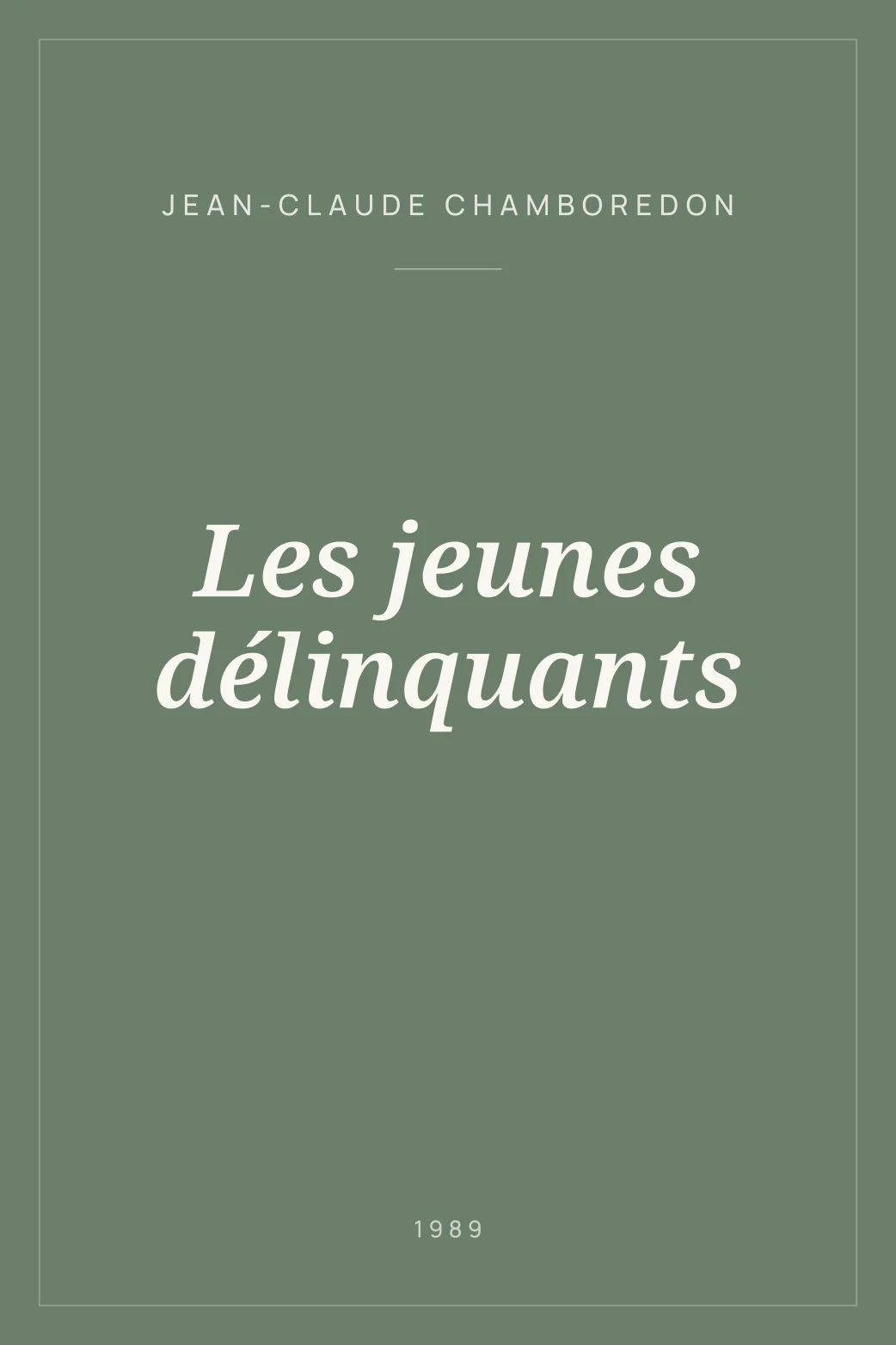 Portada de Les jeunes délinquants