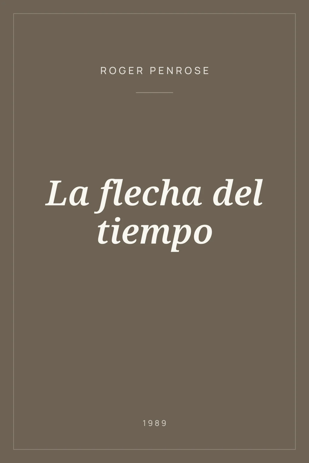Portada de La flecha del tiempo