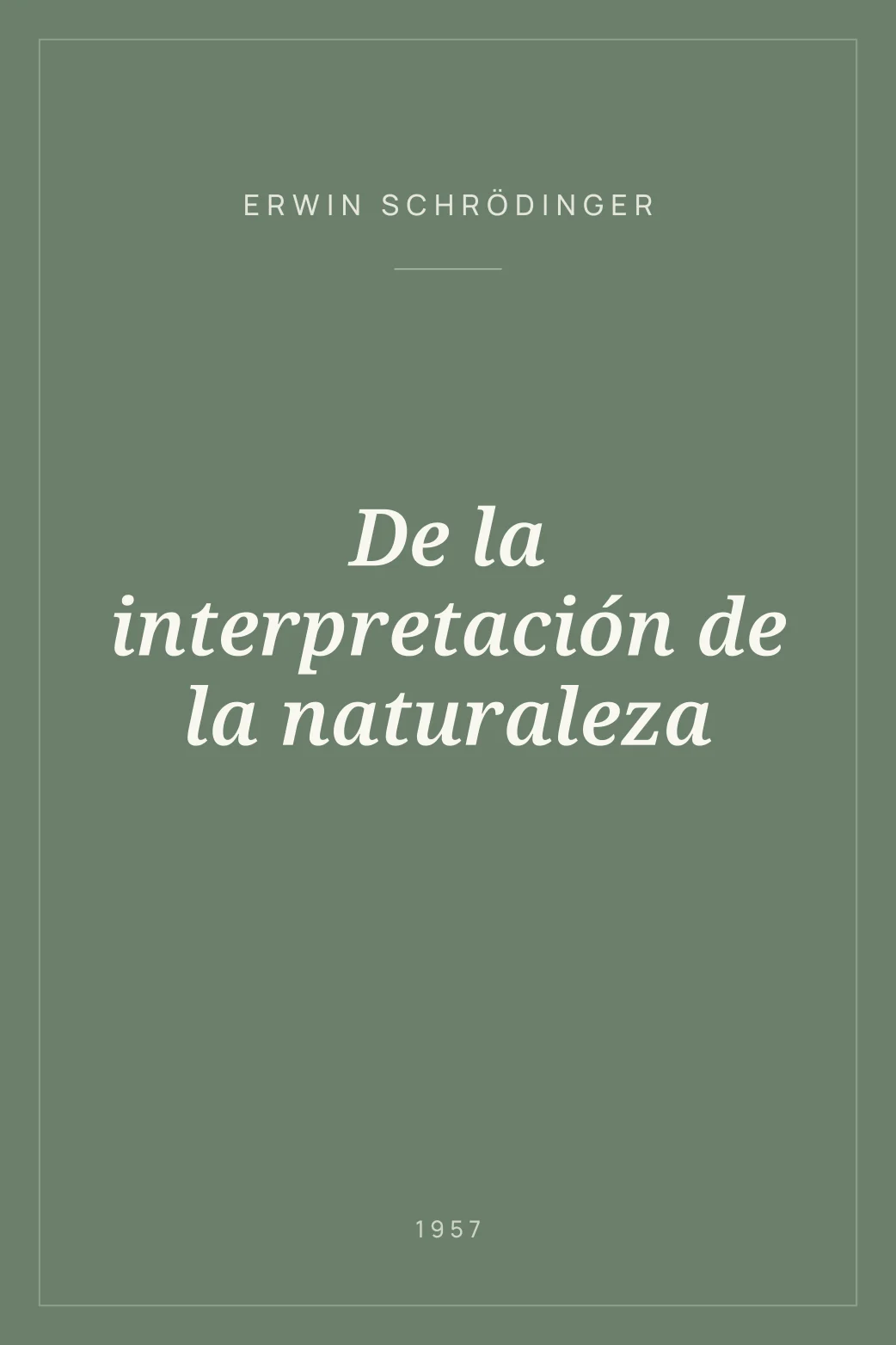Portada de De la interpretación de la naturaleza