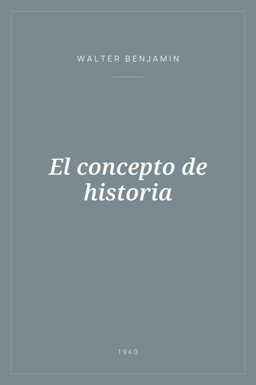 Portada de El concepto de historia