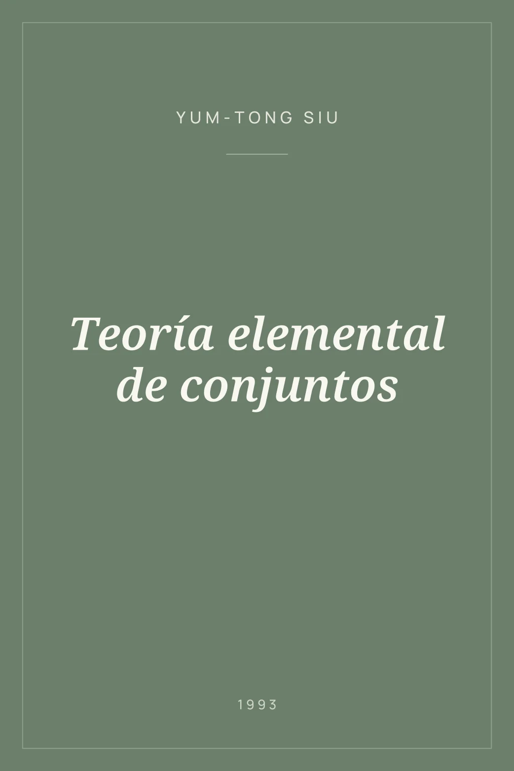 Portada de Teoría elemental de conjuntos