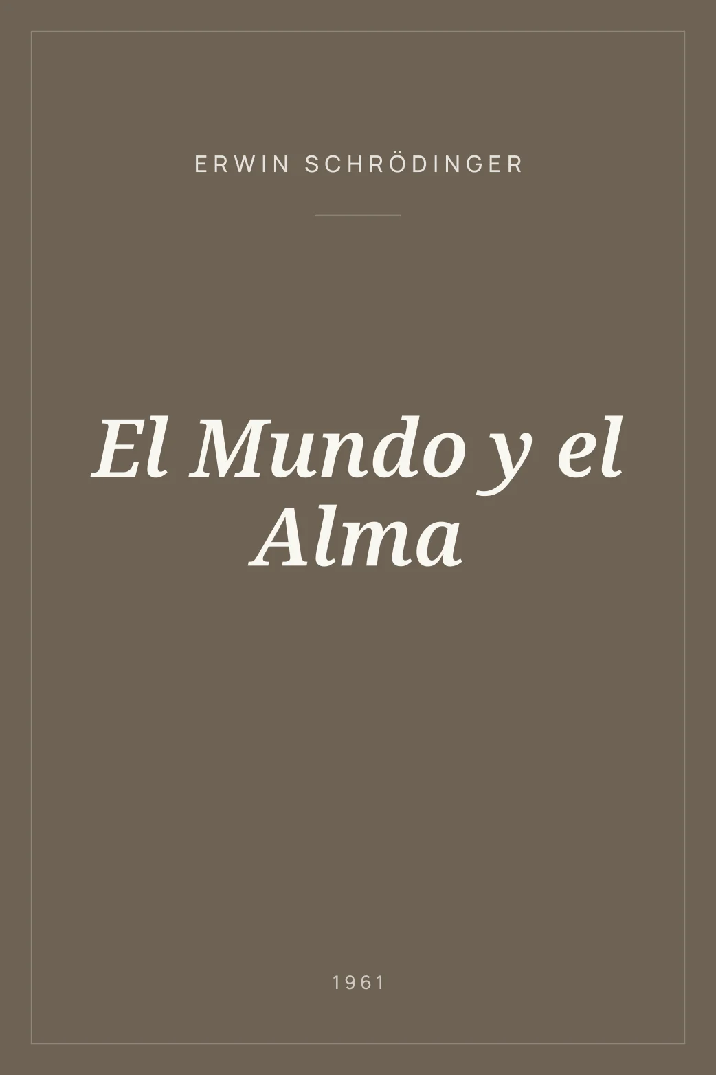 Portada de El Mundo y el Alma