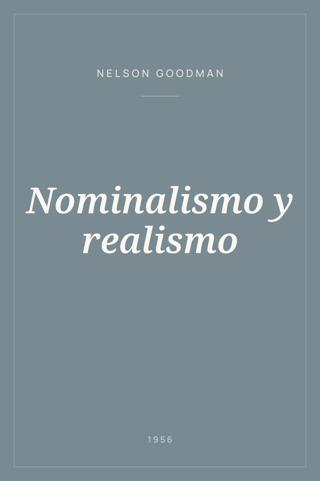 Portada de Nominalismo y realismo