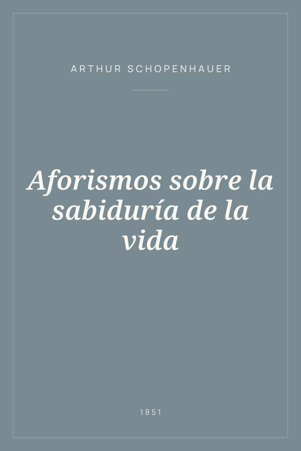 Portada de Aforismos sobre la sabiduría de la vida