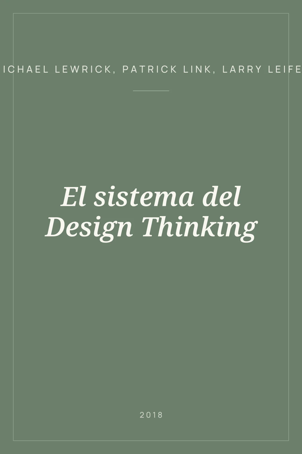 Portada de El sistema del Design Thinking