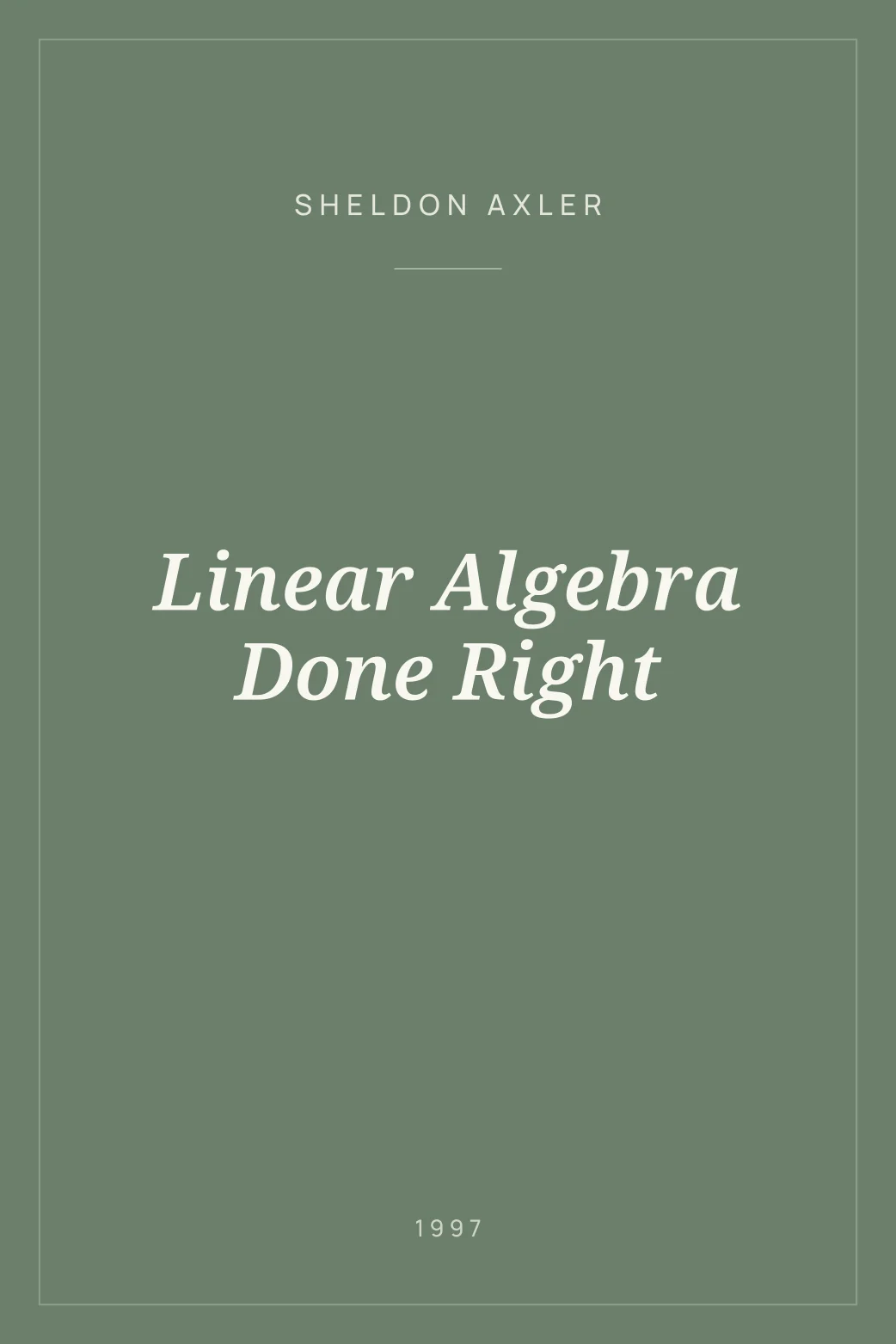 Portada de Linear Algebra Done Right