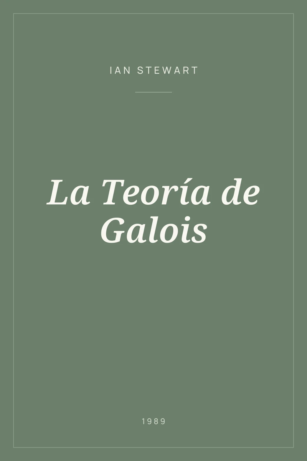 Portada de La Teoría de Galois