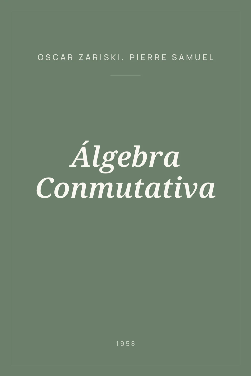 Portada de Álgebra Conmutativa