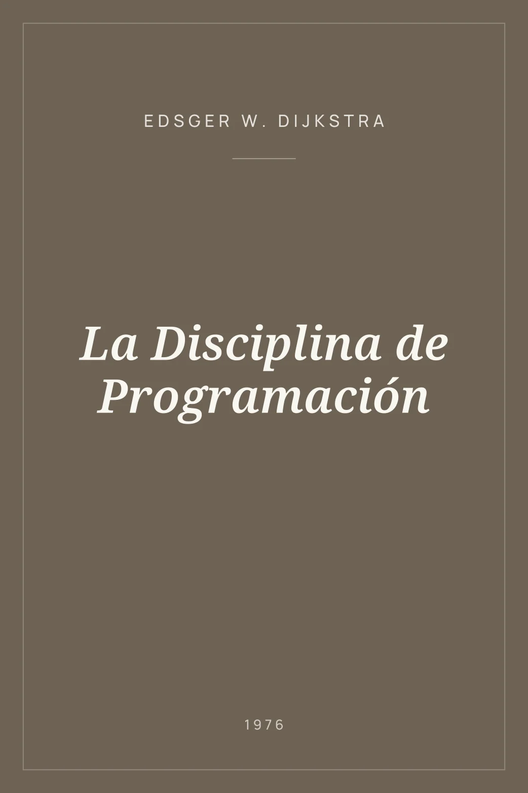 Portada de La Disciplina de Programación