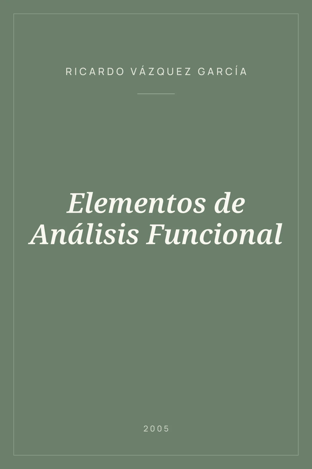 Portada de Elementos de Análisis Funcional