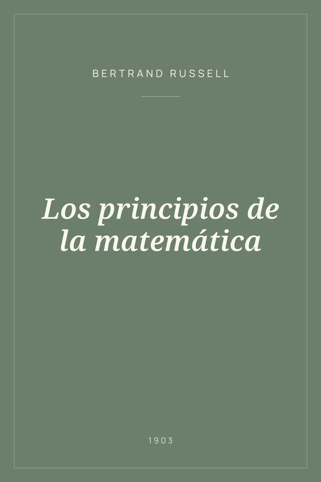 Portada de Los principios de la matemática